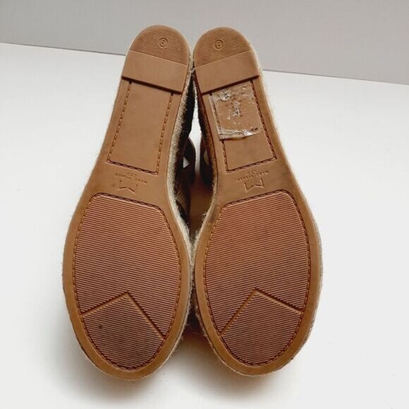 MARC FISHER \ Perforated Suede Open Toe Rope Platform Wedge Shoe Cream Beige 9 - Picture 14 of 16